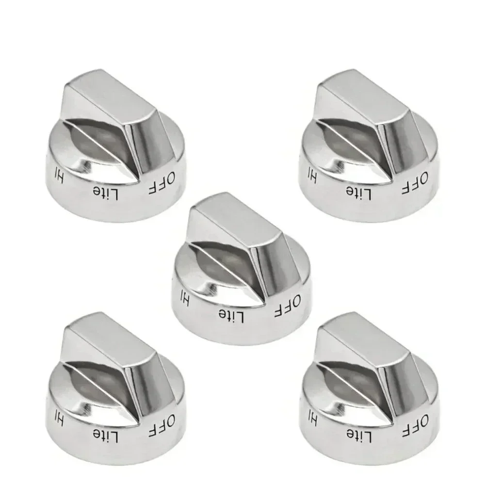 5 Pack‎ Stove Knobs Silver Replacement for Samsung
